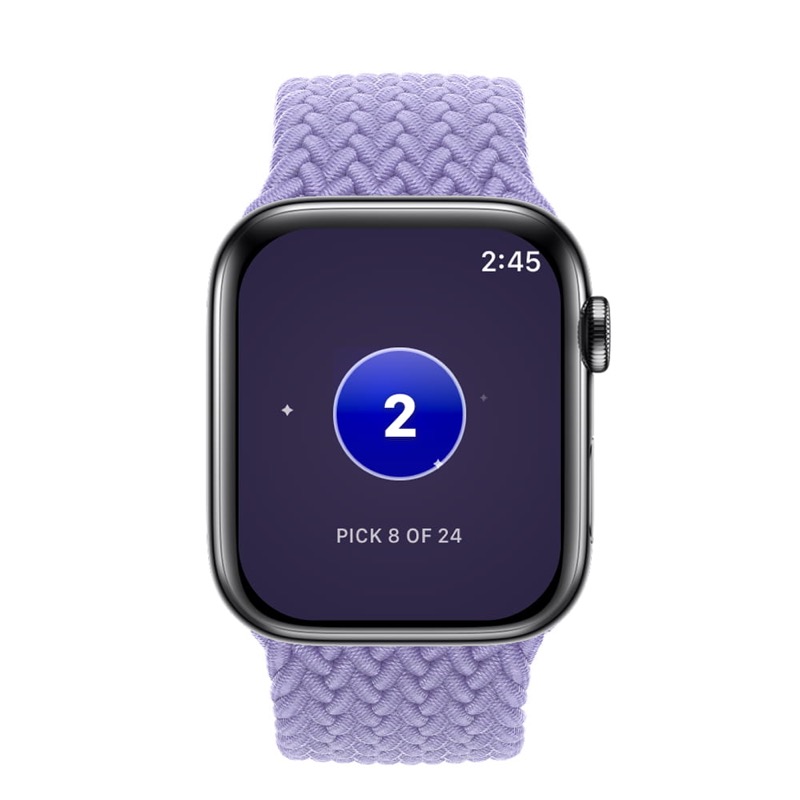 WeavingGem Apple Watch companion showing gemstone bead on wrist